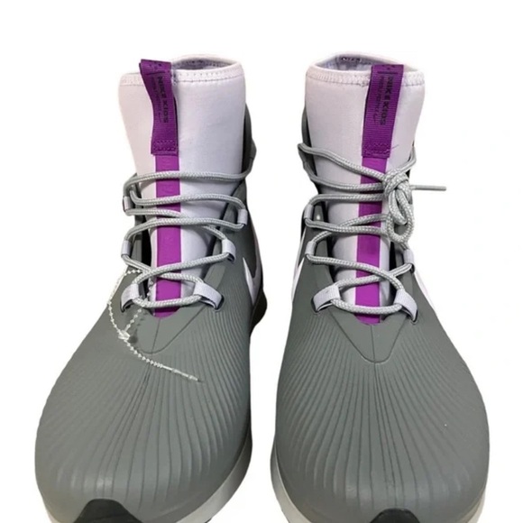 Nike Binzie Rain Boots Shoes GS Smoke Grey Violet Frost BQ5380 003 New - Picture 2 of 7